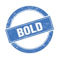 BOLD text on blue grungy round stamp