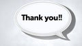 Bold thank you message in a speech bubble Royalty Free Stock Photo