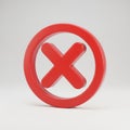 Red 3D Cross Symbol Inside a Red Circle on a Light Gray Background image photo Royalty Free Stock Photo