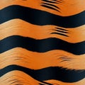 Bold tiger fur stripes seamless pattern illustration. Generative AI