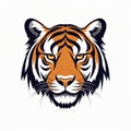 Bold Tiger Logo With Strong Facial Expression On White Background