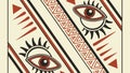 Bold Tribal Eye Motif with Aztec Inspired Patterns, vector design Generative AI Royalty Free Stock Photo