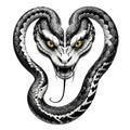 Bold tribal snake tattoo design additional transparent background available Royalty Free Stock Photo