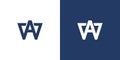 Bold and unique WA logo design Royalty Free Stock Photo