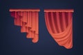 Bold, Velvety Red Theater Curtains Cascade From Above, Framing The Anticipation Of The Drama Theatre Hall Stage Royalty Free Stock Photo