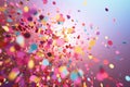 Bold and vibrant confetti burst against a