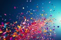 Bold and vibrant confetti burst against a