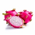 Bold And Vibrant Dragonfruit Product Photography On White Background