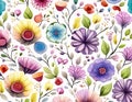 Bold and Vibrant Fforal Artwork,detailed colorful patterns and textures, generated with AI Royalty Free Stock Photo