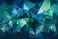 bold and vibrant wallpaper featuring an abstract pattern of overlapping triangles in shades of blue and green Royalty Free Stock Photo
