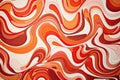 Bold and vibrant wallpaper with sinuous curves in red and orange on a white background Royalty Free Stock Photo