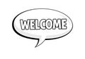 Bold welcome message in a dynamic speech bubble, perfect for greetings Royalty Free Stock Photo