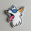 This bold wolf head design features striking blue sunglasses and a playful expression. Ideal for creating unique accents Royalty Free Stock Photo