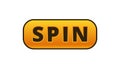Bold yellow button displaying the word spin in black capitals
