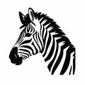 Bold Zebra Head Silhouette: Asymmetric Design With Stark Black And White