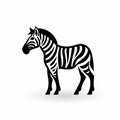 Bold Zebra Silhouette On White Background - Personal Iconography Style
