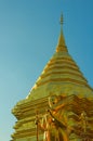 Bolden Buddha in Doi Sutep Royalty Free Stock Photo