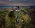 Boldogko, Hungary - Aerial view of Boldogko Castle Boldogko vara or Boldogkovaralja at autumn season with Zemplen Mountains Royalty Free Stock Photo