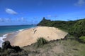 Boldro beach with Pico Hill in background, archipelago Fernando de Noronha, Pernambuco, Brazil.