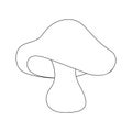 Boletus mushroom outline isolated on white background