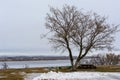 Bolgar Historical And Archaeological Complex. Winter landscape on a cloudy day