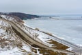 Bolgar Historical And Archaeological Complex. Winter landscape on a cloudy day