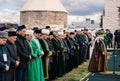 Bolgar, Tatarstan, Russia. May 21, 2022. Muslims praying in the Cathedral Mosque in Bolgar (Tatarstan) at the