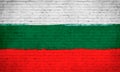 Bolgaria flag painted on brick wall. National country flag background photo