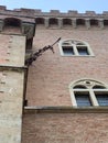 Bolgheri, Livorno, Italy. The Bolgheri Castle with tower, architectural details