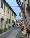 Bolgheri, Livorno, Italy. Beautiful street of the historical center of the town, travel.