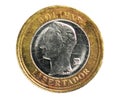 1 Bolivar Magnetic coin, 2007~2016 - Bolivarian Republic of Venezuela - 2nd Series Bank of Venezuela Royalty Free Stock Photo