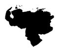 Bolivarian Republic of Venezuela map silhouette. Royalty Free Stock Photo