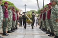 Bolivarian Venezuelan military in the act in commemoration of the anniversary at 198 years Royalty Free Stock Photo