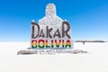 Bolivia Colchani salt sculpture dedicated to the Dakar race in the Salar of Uyuni