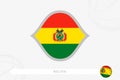 Bolivia flag for basketball competition on gray basketball background