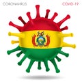 Bolivia flag in virus shape