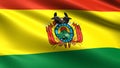 Bolivia flag, with waving fabric texture Royalty Free Stock Photo