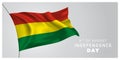 Bolivia happy independence day greeting card, banner, horizontal vector illustration Royalty Free Stock Photo