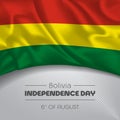 Bolivia happy independence day greeting card, banner vector illustration Royalty Free Stock Photo