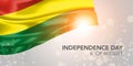 Bolivia happy independence day vector banner, greeting card Royalty Free Stock Photo