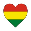 Bolivia Heart Shape Flag. Love Bolivia. Visit Bolivia. South America. Latin America. Vector Illustration Graphic