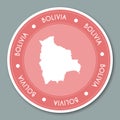 Bolivia label flat sticker design.