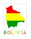 Bolivia Logo. Map of Bolivia with country name.