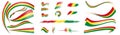 Bolivia and Mali flag set elements, vector illustration