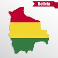 Bolivia map with flag inside and ribbon Royalty Free Stock Photo