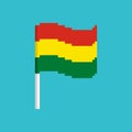 Bolivia Pixel flag. Pixelated banner Bolivian. political bit icon. Vector illustration