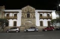 Facade of House of Freedom in the night, Sucre, Bolivia Royalty Free Stock Photo