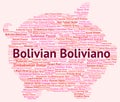 Bolivian Boliviano Indicates Exchange Rate And Banknotes