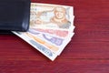 Bolivian money in the black wallet