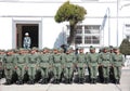 Bolivian soldiers standing at attention